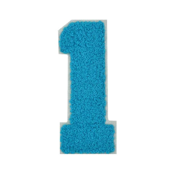 SKY BLUE CHENILLE NUMBER PATCH