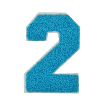 SKY BLUE CHENILLE NUMBER PATCH