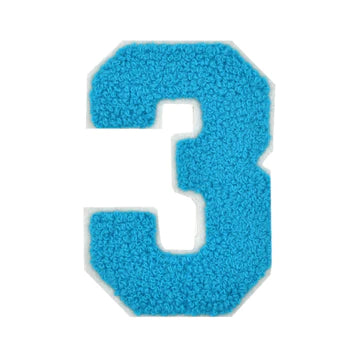 SKY BLUE CHENILLE NUMBER PATCH