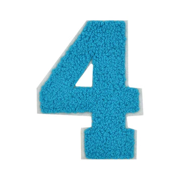 SKY BLUE CHENILLE NUMBER PATCH