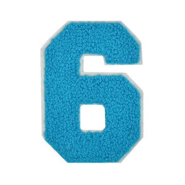 SKY BLUE CHENILLE NUMBER PATCH