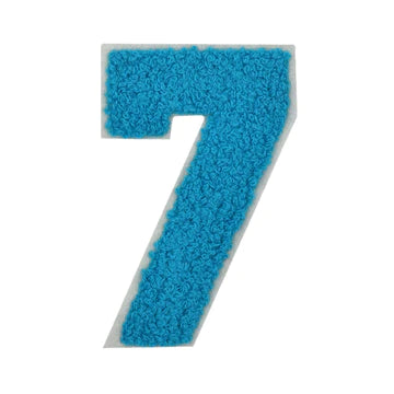 SKY BLUE CHENILLE NUMBER PATCH