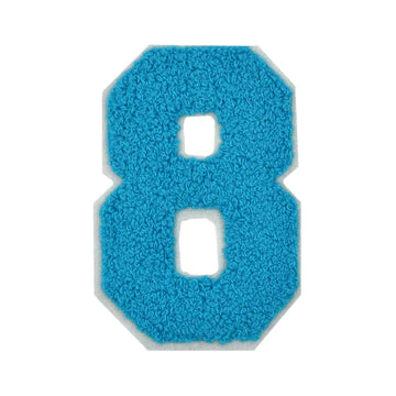 SKY BLUE CHENILLE NUMBER PATCH