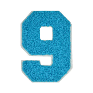 SKY BLUE CHENILLE NUMBER PATCH