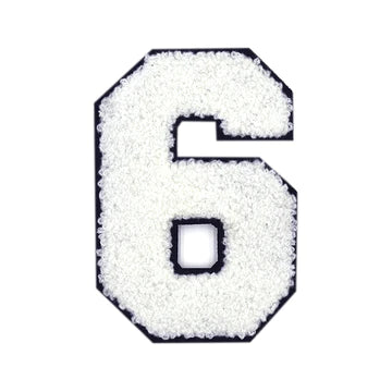 WHITE CHENILLE NUMBER PATCH