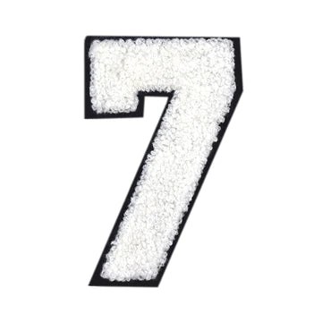 WHITE CHENILLE NUMBER PATCH