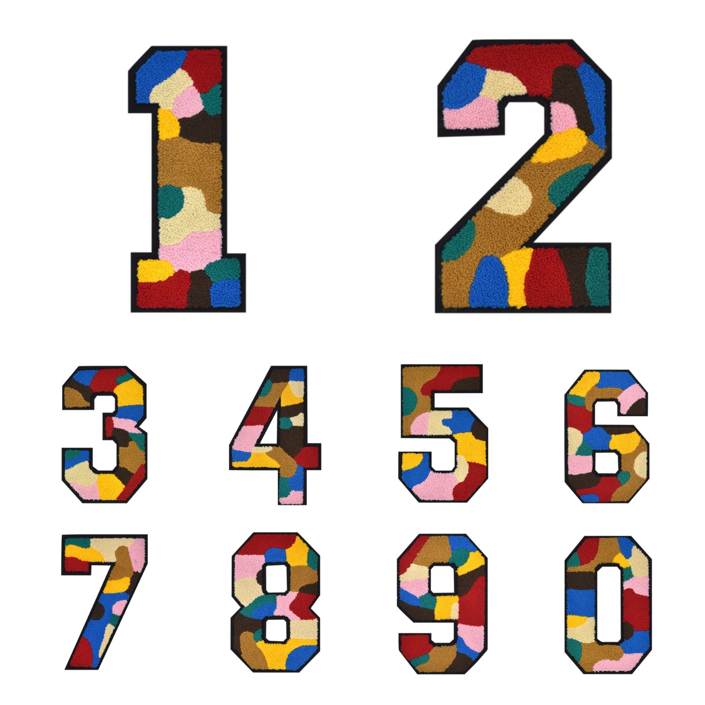 CHENILLE MULTICOLOR NUMBER PATCH