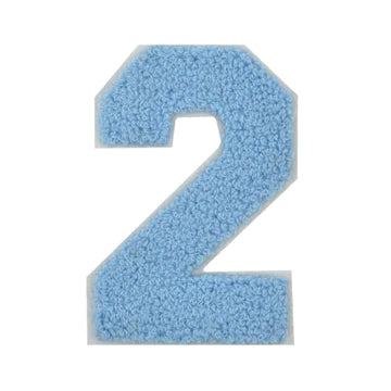 LITE BLUE CHENILLE NUMBER PATCH