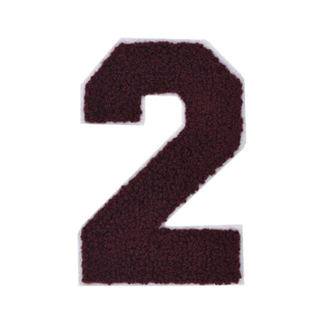 MAROON CHENILLE NUMBER PATCH