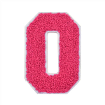 CANDY PINK CHENILLE NUMBER PATCH