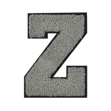 CHENILLE GREY LETTER PATCH