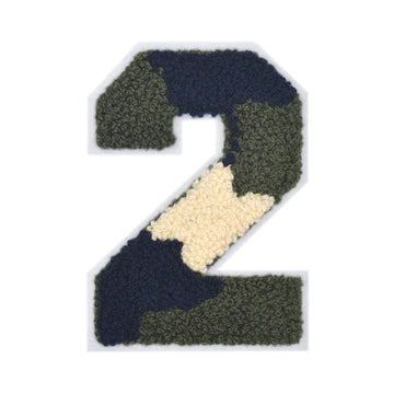 BLUE MULITI-COLOR CHENILLE NUMBER PATCH