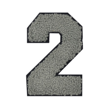 CHARCOAL GREY CHENILLE NUMBER PATCH