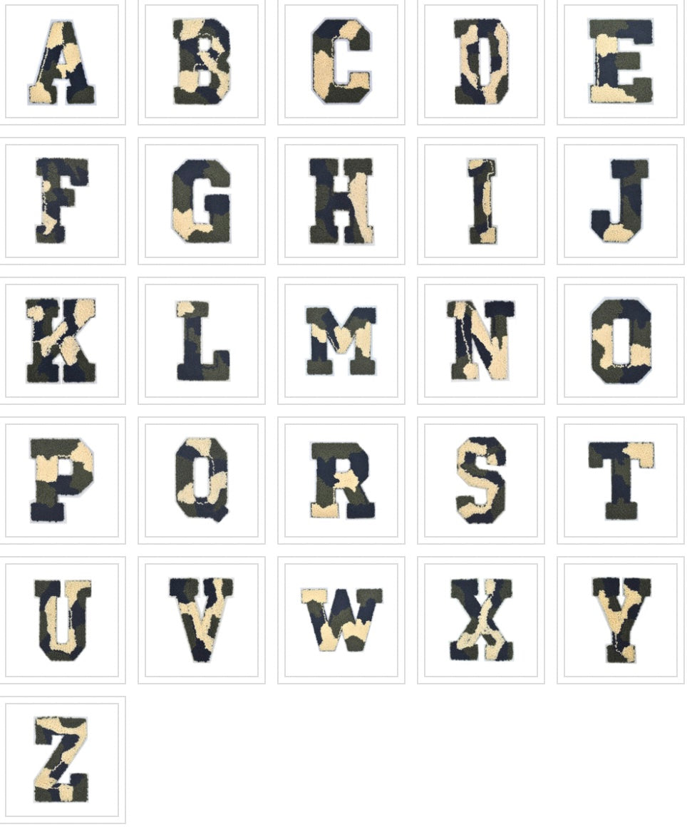 CHENILLE MULTI-COLOR LETTER PATCH