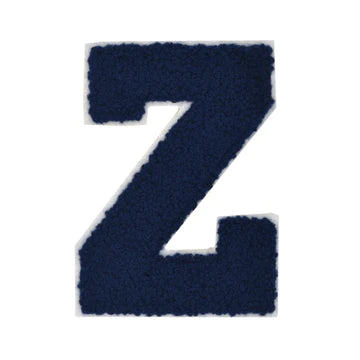 CHENILLE NAVY BLUE LETTER PATCH