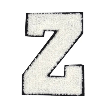 CHENILLE WHITE LETTER PATCH