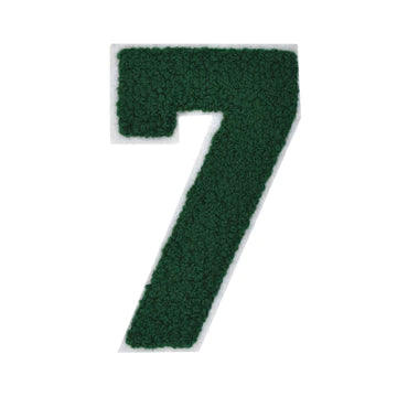HUNTER GREEN CHENILLE NUMBER PATCH
