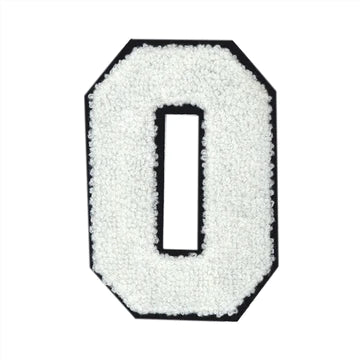 WHITE CHENILLE NUMBER PATCH