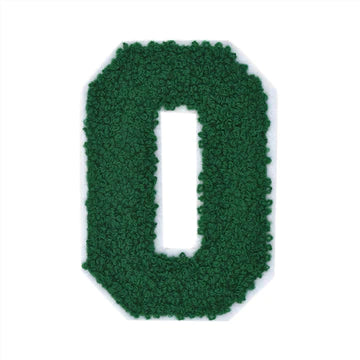 HUNTER GREEN CHENILLE NUMBER PATCH