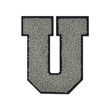 CHENILLE GREY LETTER PATCH