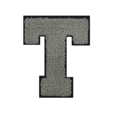 CHENILLE GREY LETTER PATCH