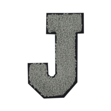 CHENILLE GREY LETTER PATCH