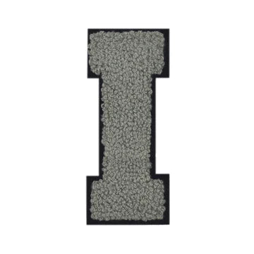 CHENILLE GREY LETTER PATCH