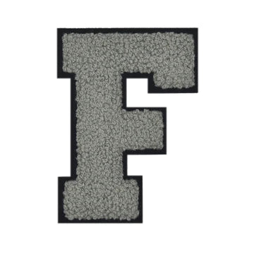 CHENILLE GREY LETTER PATCH