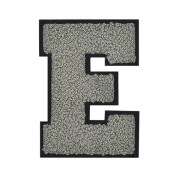CHENILLE GREY LETTER PATCH