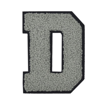 Chenille Adhesive Letter Patch - Gray