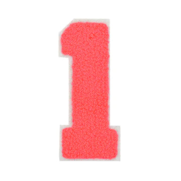 CORAL CHENILLE NUMBER PATCH