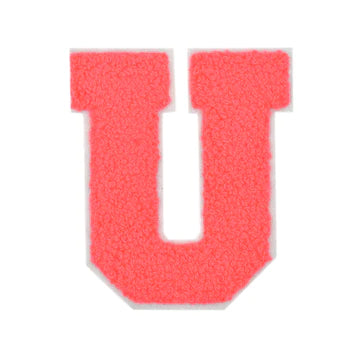 CHENILLE CORAL LETTER PATCH