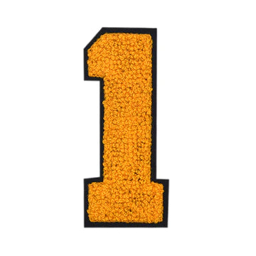 GOLD CHENILLE NUMBER PATCH
