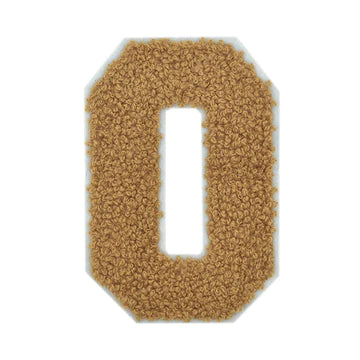 LITE BROWN CHENILLE NUMBER PATCH