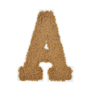 CHENILLE LITE BROWN LETTER PATCH