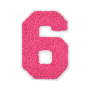 CANDY PINK CHENILLE NUMBER PATCH
