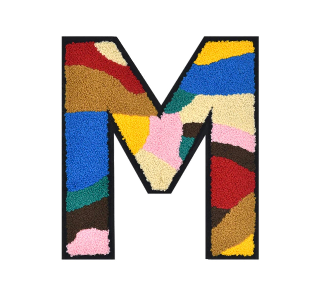 Multi Color Sequins Alphabet Letter M Patch