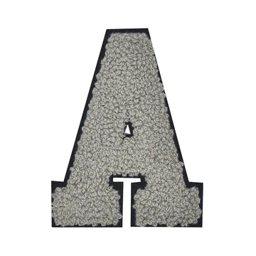 CHENILLE GREY LETTER PATCH