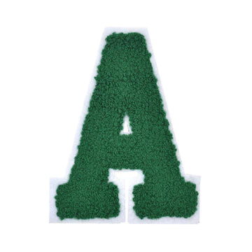 CHENILLE HUNTER GREEN LETTER PATCH