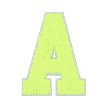 CHENILLE NEON GREEN LETTER PATCH