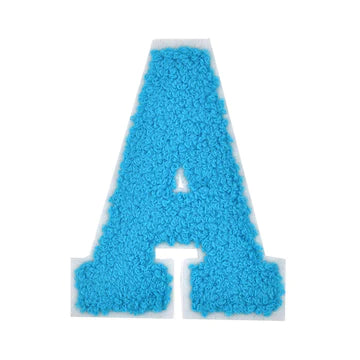 CHENILLE TURQUOISE  LETTER PATCH