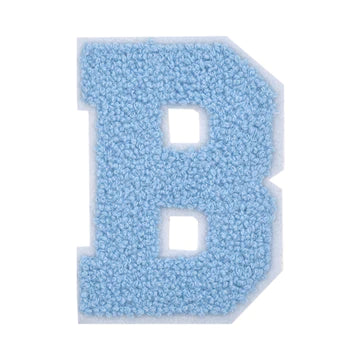 CHENILLE BABY BLUE LETTER PATCH