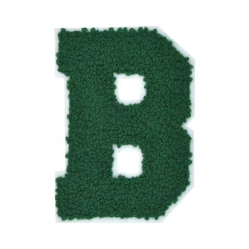 CHENILLE HUNTER GREEN LETTER PATCH