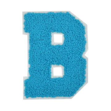 CHENILLE TURQUOISE  LETTER PATCH