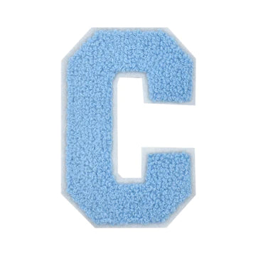 CHENILLE BABY BLUE LETTER PATCH