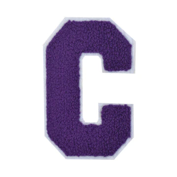 CHENILLE PURPLE LETTER PATCH
