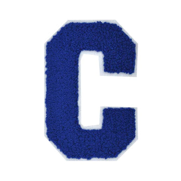 CHENILLE ROYAL BLUE LETTER PATCH