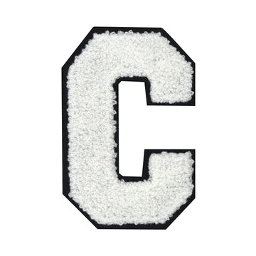 CHENILLE WHITE LETTER PATCH