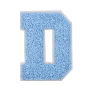 CHENILLE BABY BLUE LETTER PATCH