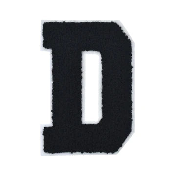 CHENILLE BLACK LETTER PATCH